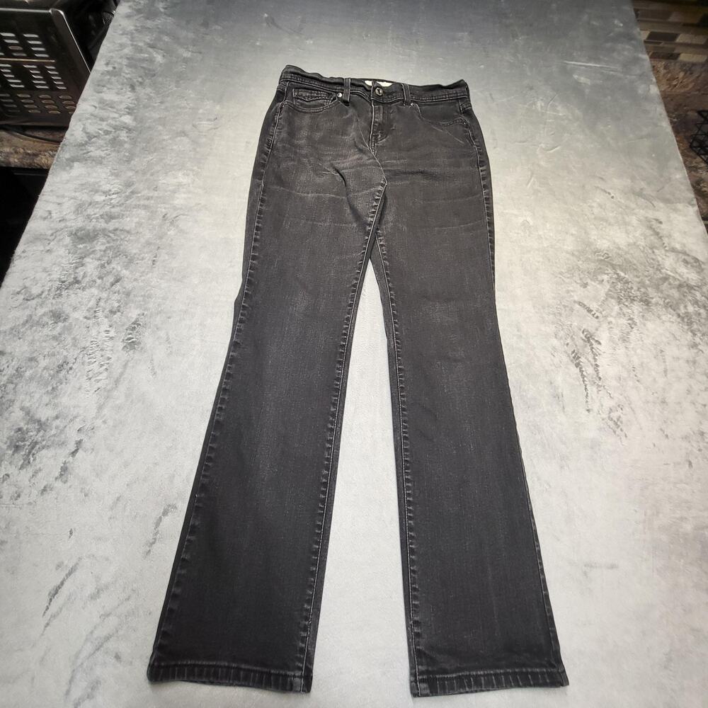 Levis 505 Straight Leg Jeans Womens 8M Black Mid Rise Stretch Denim